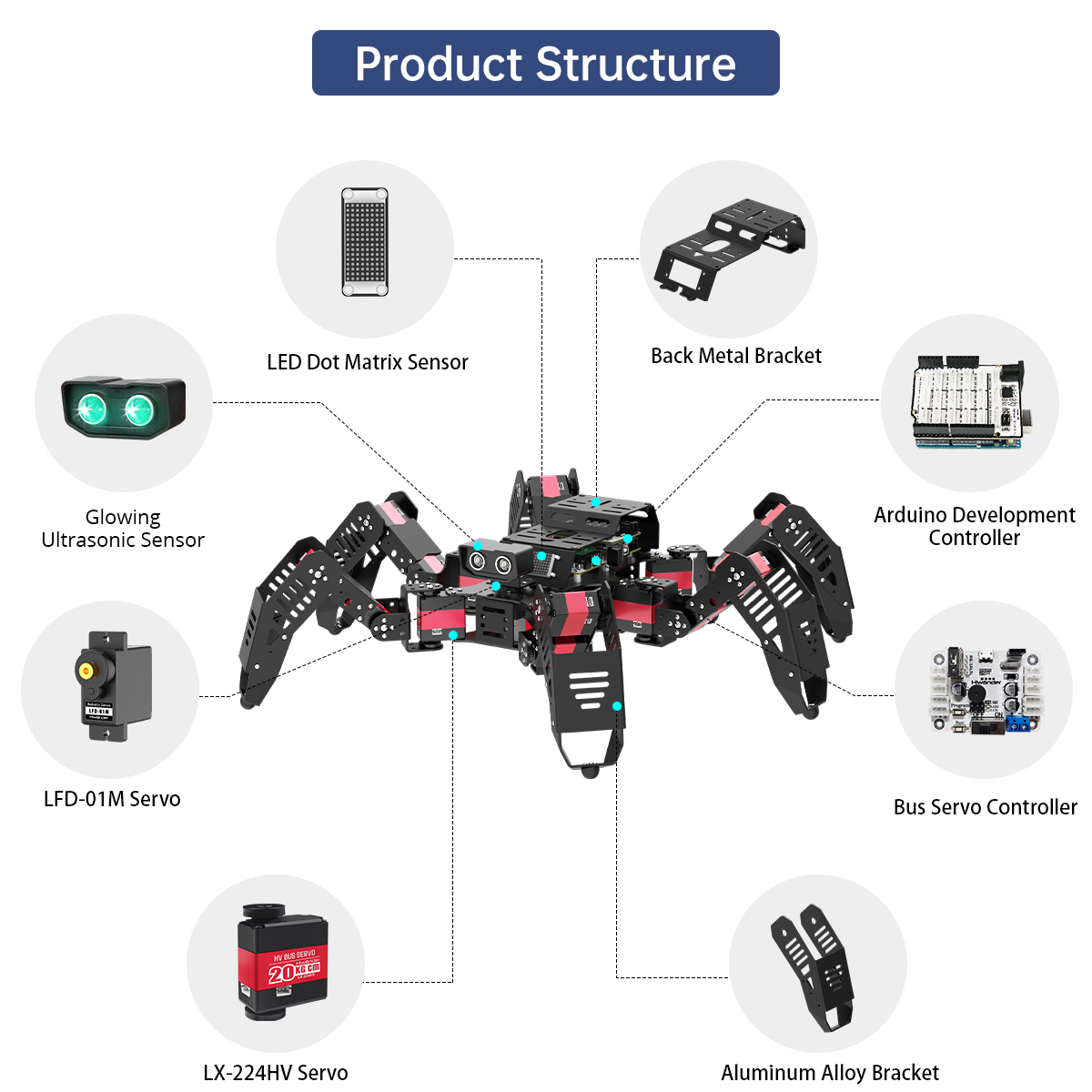 Hiwonder Spiderbot, robot arai - Robot Kit avis et prix